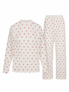 SKIMS BOYFRIEND LONG SLEEVE T-SHIRT AND LOOSE PANT SET L